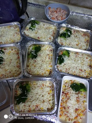 Baked Rice with Seafood and Ham recipe