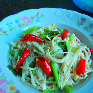 Spicy Fried Enoki Mushroom recipe