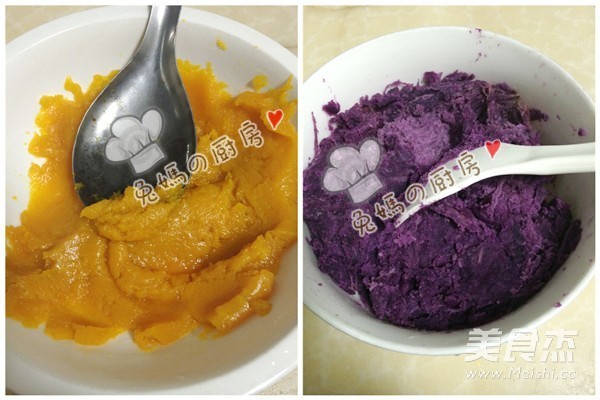 Pumpkin Purple Sweet Potato Mooncake recipe