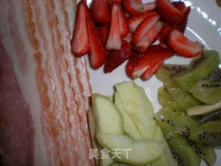 Fruity ~ Meaty ~ Fruit Bacon Roll recipe