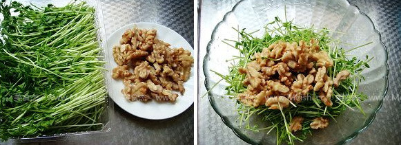 Peach Kernel Pea Sprouts with Cold Dressing recipe