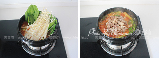 Beef Beef Pot with Tomato and Enoki Mushroom recipe