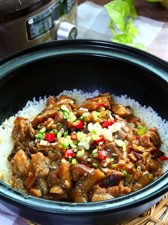 Stewed Rice with Eggplant and Diced Pork recipe