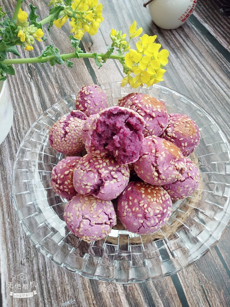 Roasted Purple Sweet Potato Oatmeal Balls recipe