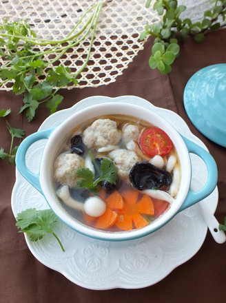 Seafood Mushroom Meatball Soup recipe