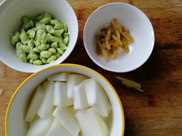 Winter Melon and Edamame Mustard Soup recipe