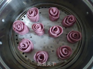 Purple Sweet Potato and Rose Bun recipe