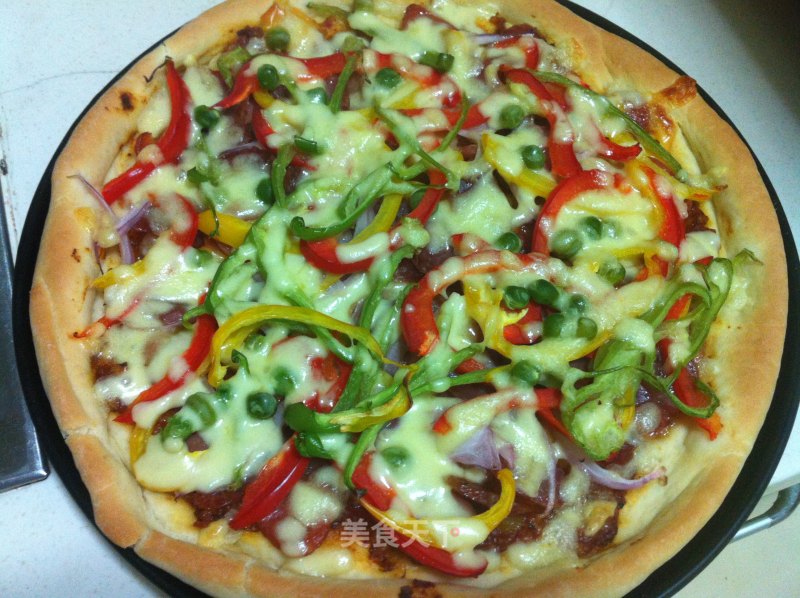 Ham and Vegetable Pizza recipe