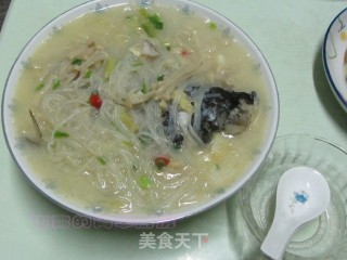 Fish Head Soup with Enoki Mushroom and Vermicelli recipe