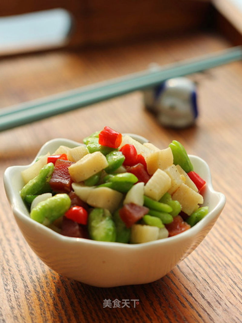 Bacon and Broad Bean Bamboo Shoots recipe