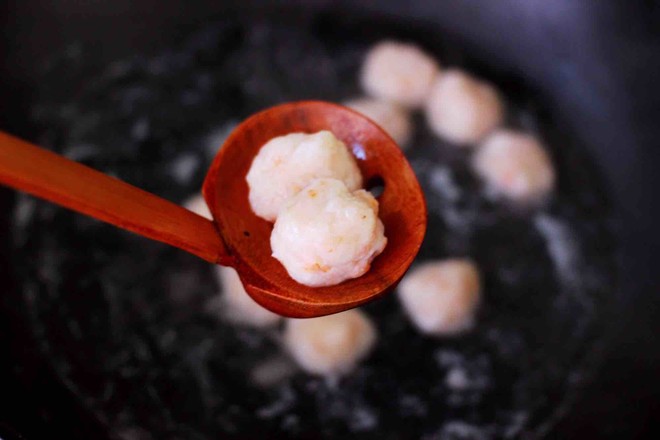 Braised Shrimp Balls with Seasonal Vegetables recipe