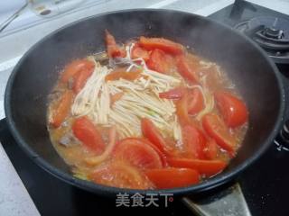 Beef with Tomato and Enoki Mushroom recipe