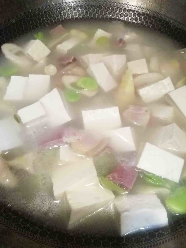 Stewed Tofu with Spring Bamboo Shoots and Bacon recipe
