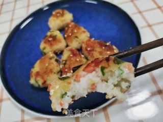 Green Vegetable Ham Rice Ball recipe