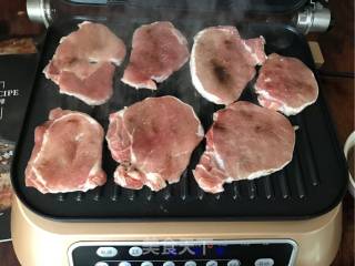 #东 Shot Steak Machine# Garlic Black Pepper Pork Chops recipe