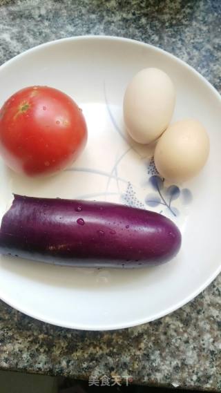 Marinated Noodles with Tomato, Egg, Diced Eggplant recipe