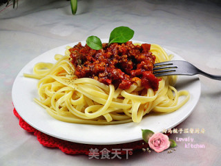 Spaghetti with Tomato Minced Meat recipe