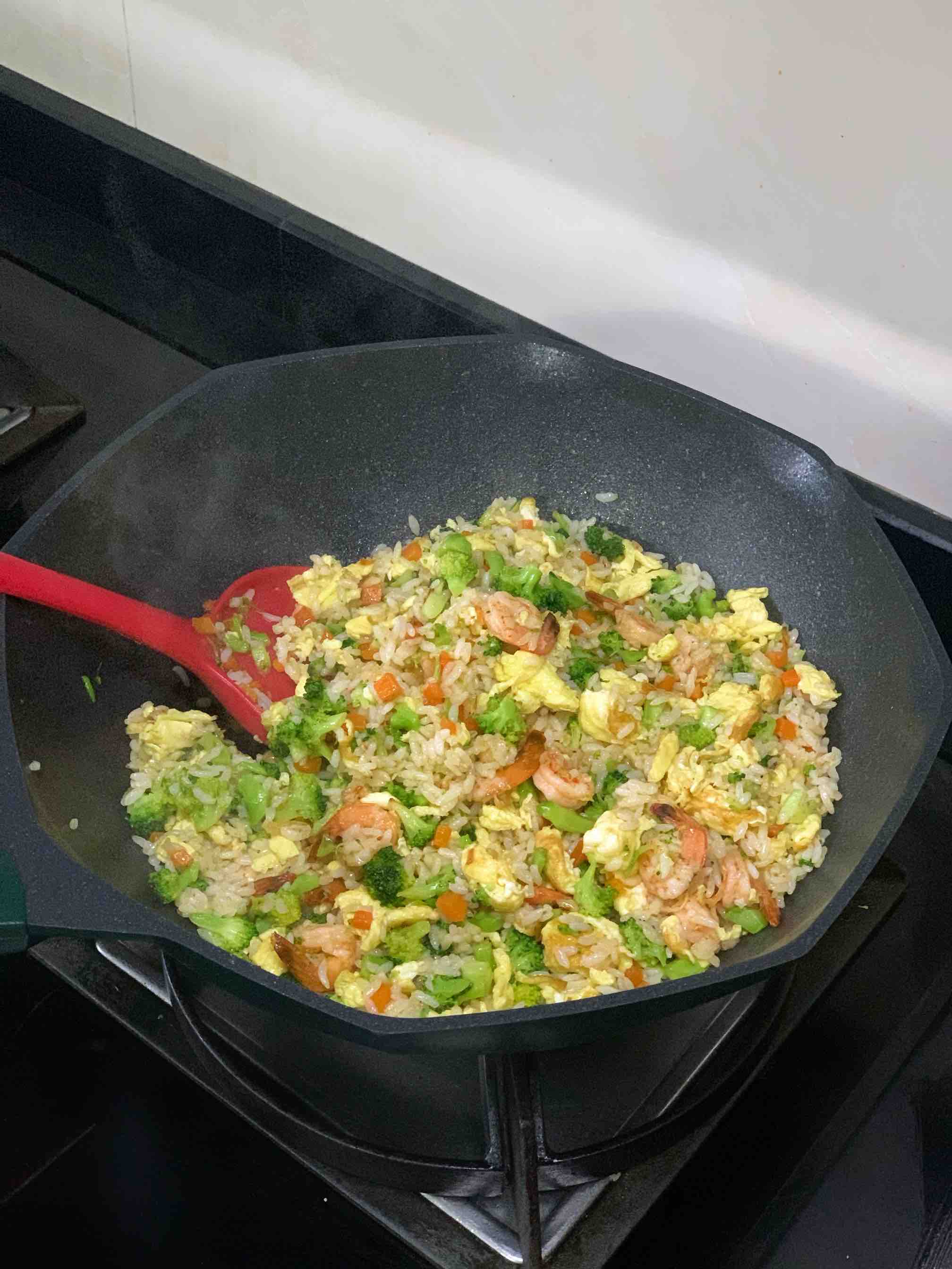 Fried Rice with Broccoli and Shrimp recipe