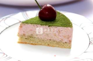 #aca烤明星大赛# Cherry Matcha Mousse recipe