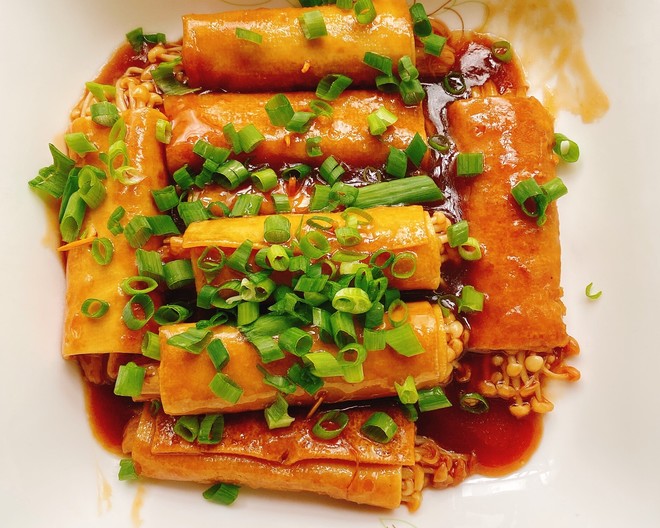 Sweet and Sour Flavored Enoki Mushroom Tofu Wraps that are More Delicious Than Meat/vegetarian/sweet and Sour/ recipe