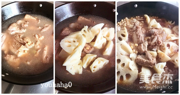 Soybean, Lotus Root and Pork Ribs Soup recipe