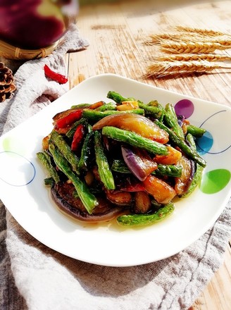 Stir-fried Eggplant and Beans recipe