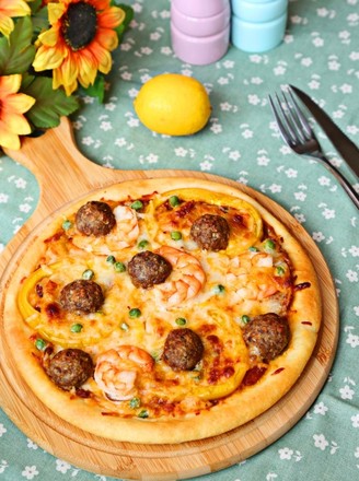 Italian Style Shrimp Meatball Pizza recipe