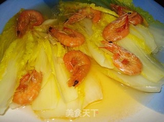 Steamed Shrimp with Chinese Cabbage and Chicken Soup recipe