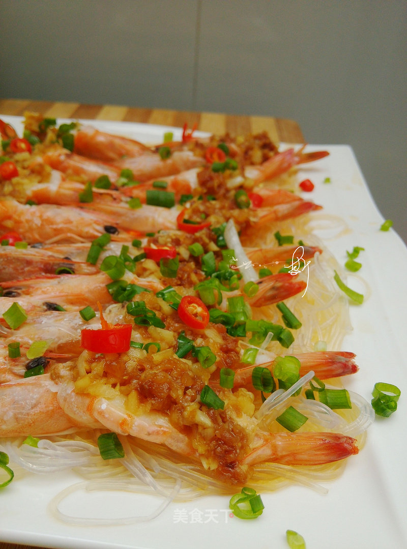 Steamed Back Shrimp with Garlic Vermicelli recipe