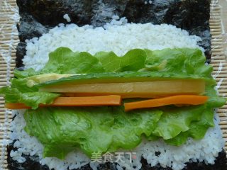 【flower Sushi】----lettuce Salad Sushi recipe