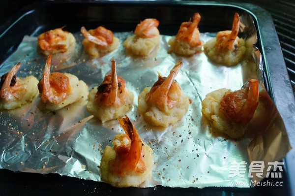 Potato Pancake Baked Cheese Prawns recipe