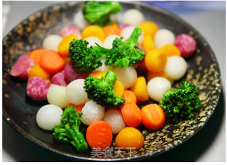 Colorful Summer [fried Five-color Vegetable Balls] recipe