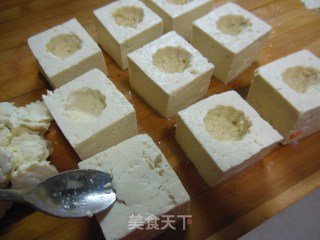 White Jade Inlaid Beads-tofu Stuffed with Shrimps recipe