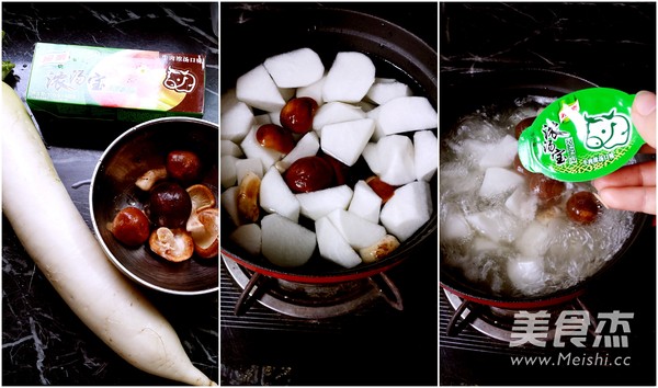 Mushroom and Radish Soup recipe