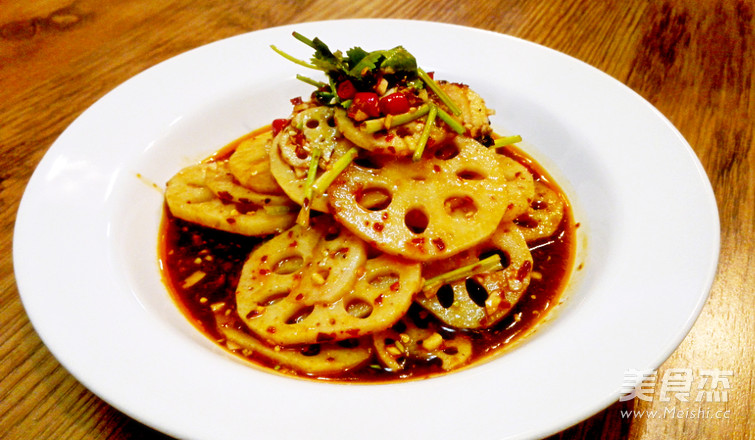 Spicy Tempeh and Red Oil Lotus Root Slices recipe