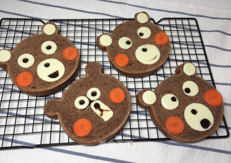 #新良第一节烤大赛#super Cute Kumamoto Bear Toast recipe