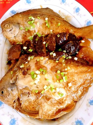 Grilled Flat Fish with Mushrooms and Potatoes recipe