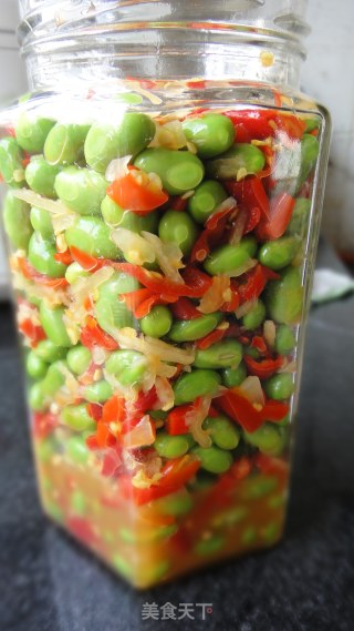 Hometown Dish----- Pickled Edamame with Chopped Pepper recipe