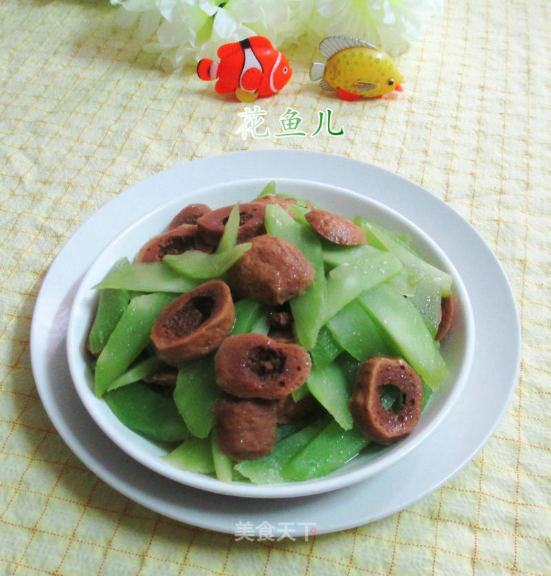 Stir-fried Lettuce with Meatballs recipe