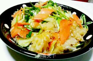 White Fungus Mixed with Cucumber and Carrot recipe