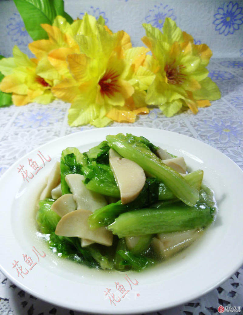 Stirfried Lettuce with King Pleurotus Recipe Simple Chinese Food
