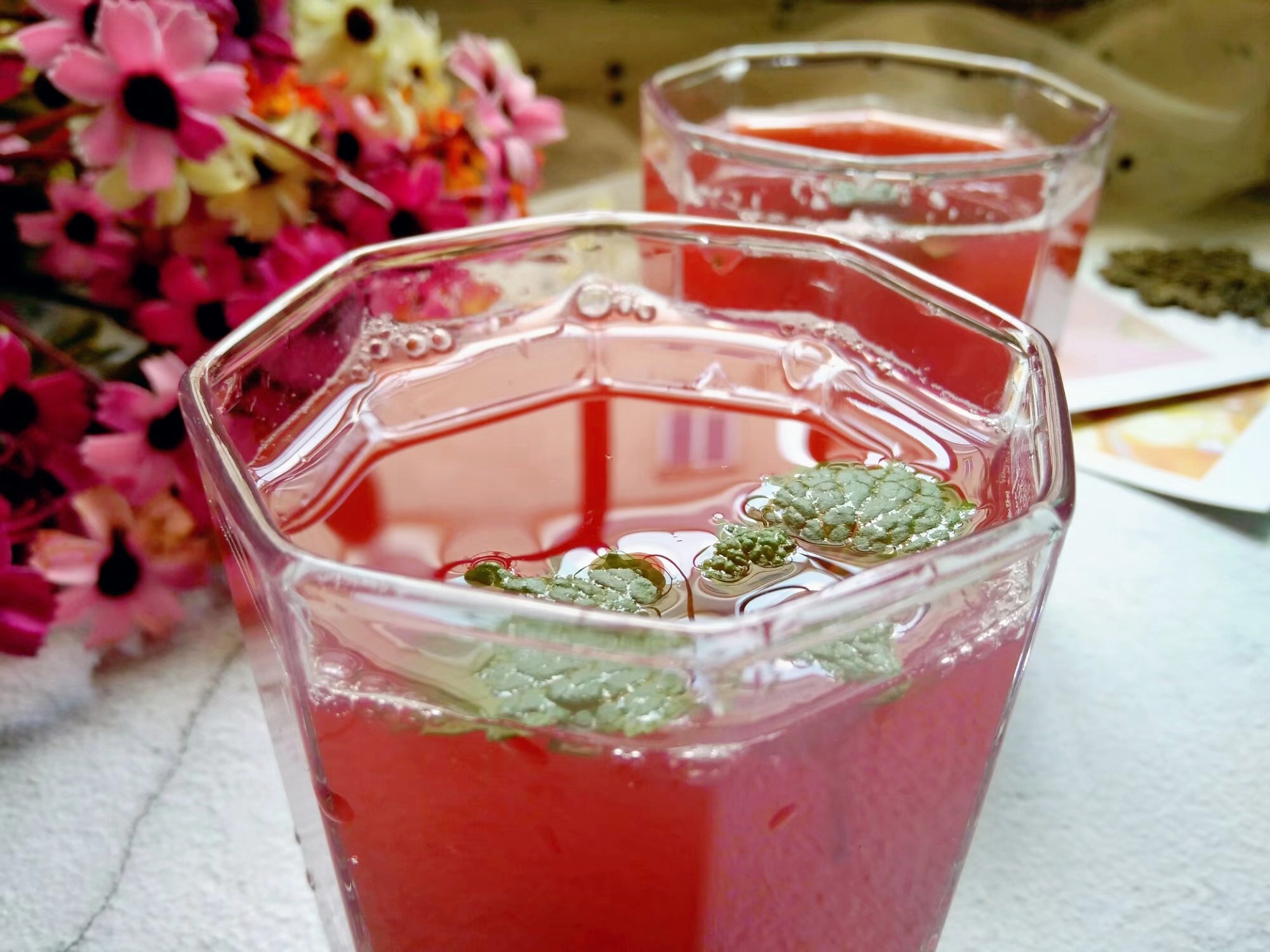 Mint Red Plum Honey Juice recipe