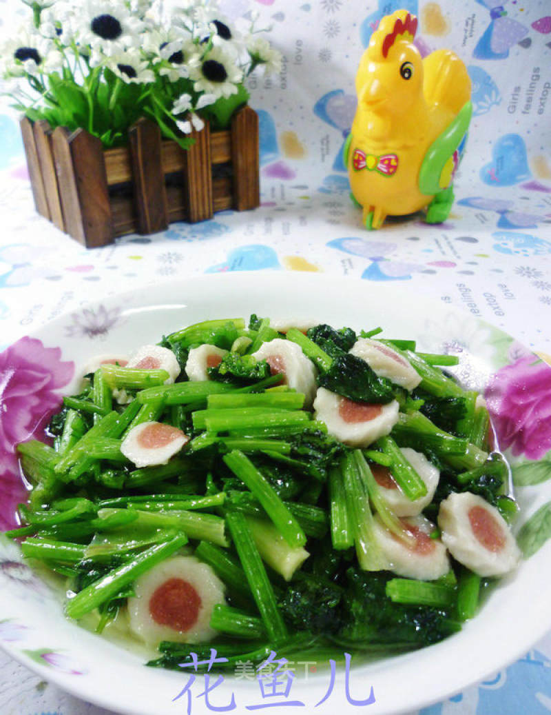 Fried Celery with Scallop Balls recipe