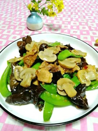 Stir-fried Snow Peas with Mushrooms recipe