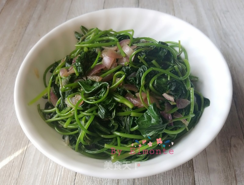 Stir-fried Potato Leaves with Shallots recipe
