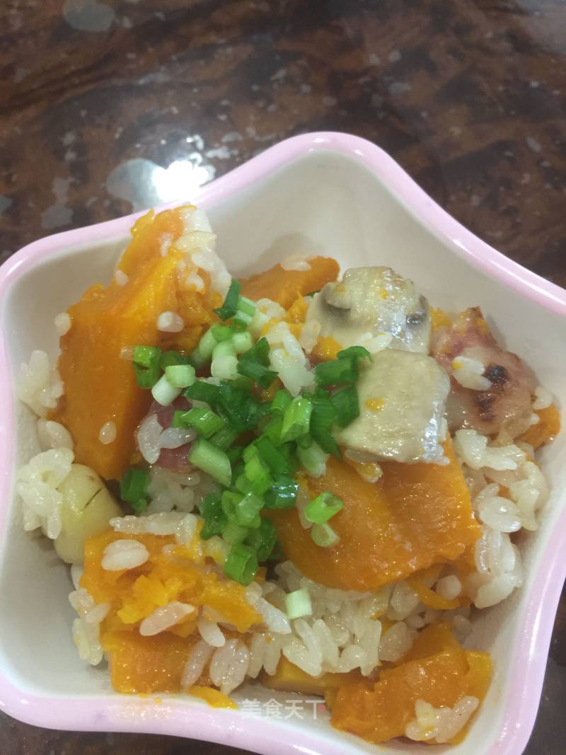 Lazy Version Pumpkin Mushroom Sausage Rice recipe