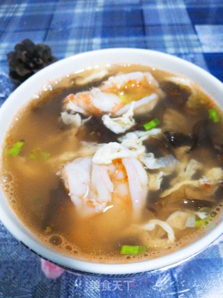 Seaweed, Shrimp and Egg Drop Soup～five-minute Fast Food recipe