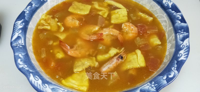 Tomato, Egg and Shrimp Soup recipe