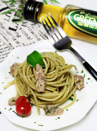 Lean Meat Spaghetti with Green Sauce