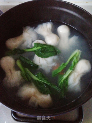 Chicken Soup, Shrimp and Fish Dumplings recipe